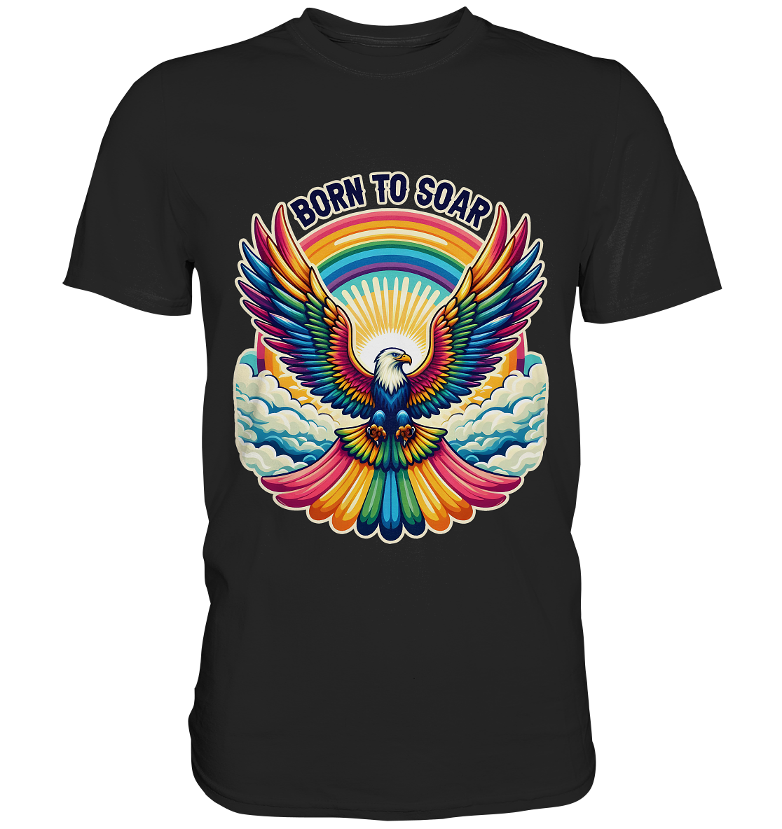 Born to Soar – Farbenprächtiger Adler mit Regenbogenflügeln - Premium Shirt