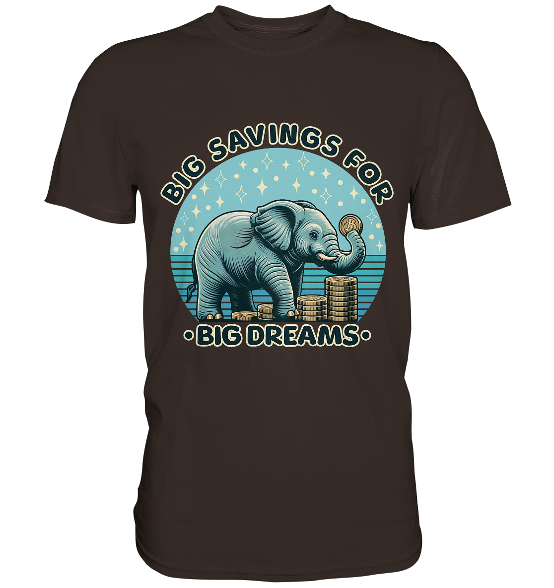 Big Savings for Big Dreams – Elefant mit Münzen - Premium ShirtFaunaFeels OnlineshopBig Dreams – Elefant mit