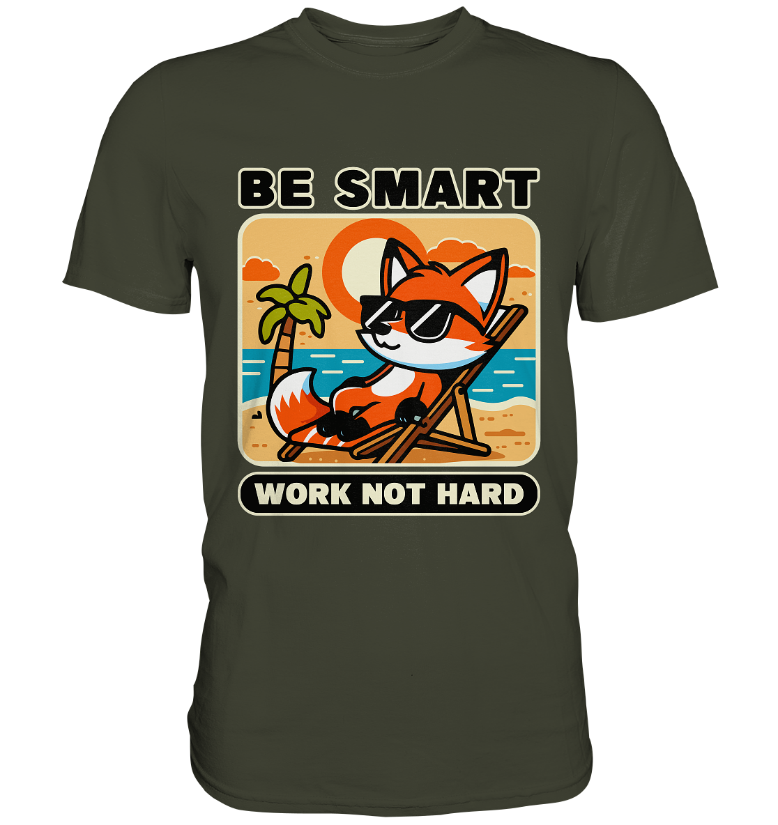 Be Smart Work Not Hard – Lässiger Fuchs am Strand - Premium ShirtFaunaFeels Onlineshopstrand - premium shirt beac