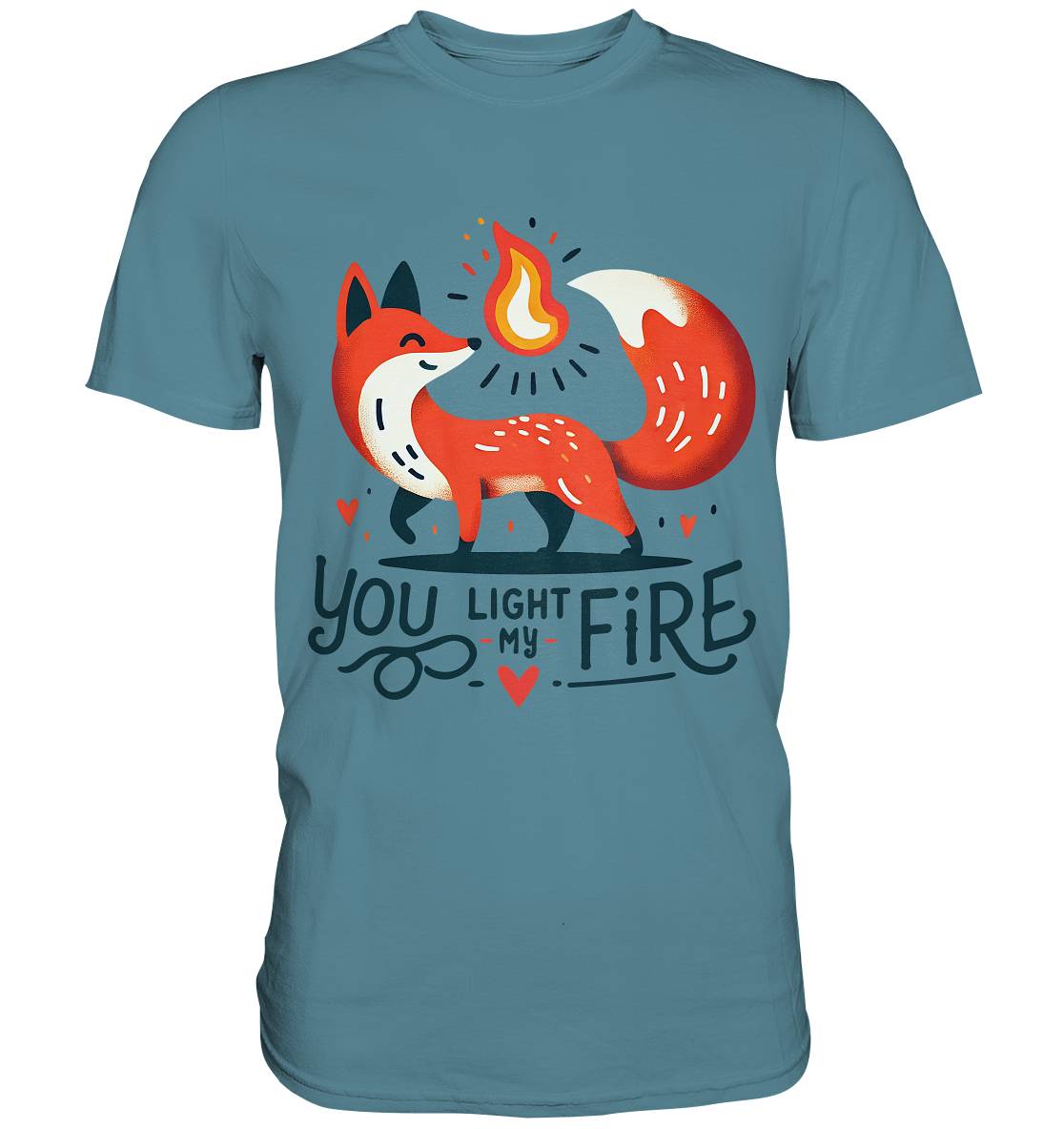 You Light My Fire - Niedlicher Fuchs mit Flamme Valentinsdesign - PremFaunaFeels OnlineshopFire - Niedlicher Fuchs mit Flamme Valentinsdesign - Premium Shirt
