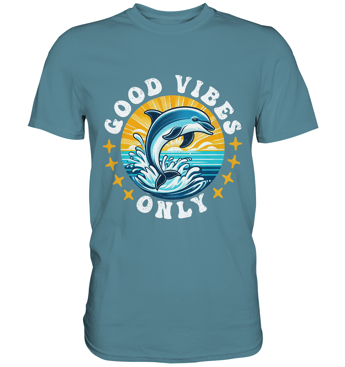 Good Vibes Only – Fröhlicher Delfin - Premium ShirtFaunaFeels OnlineshopGood Vibes