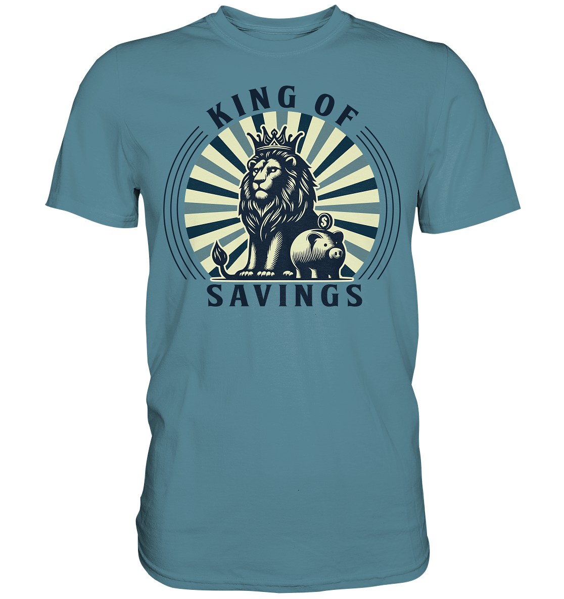 King of Savings – Löwe mit Sparschwein - Premium ShirtFaunaFeels OnlineshopKing of