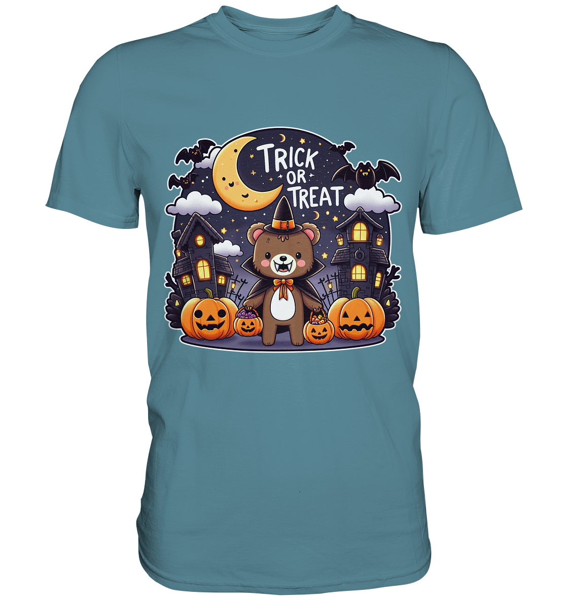 Trick or Treat – Der süßeste Bär auf Gruselmission! - Premium T-ShirtFaunaFeels OnlineshopTrick or