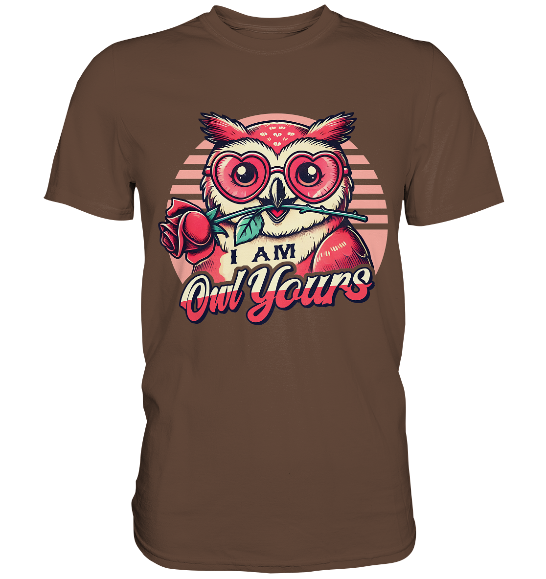I Am Owl Yours - Verliebte Eule mit Herz-Sonnenbrille und Rose - PremiFaunaFeels OnlineshopOwl