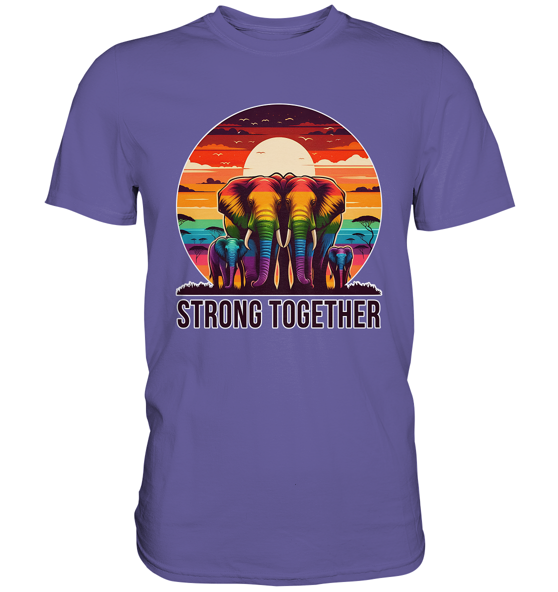 Strong Together – Kraftvolle Regenbogen-Elefanten - Premium Shirt