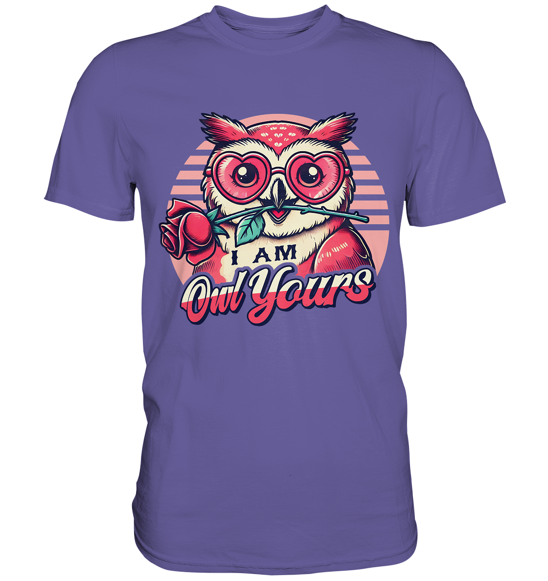 I Am Owl Yours - Verliebte Eule mit Herz-Sonnenbrille und Rose - PremiFaunaFeels OnlineshopOwl