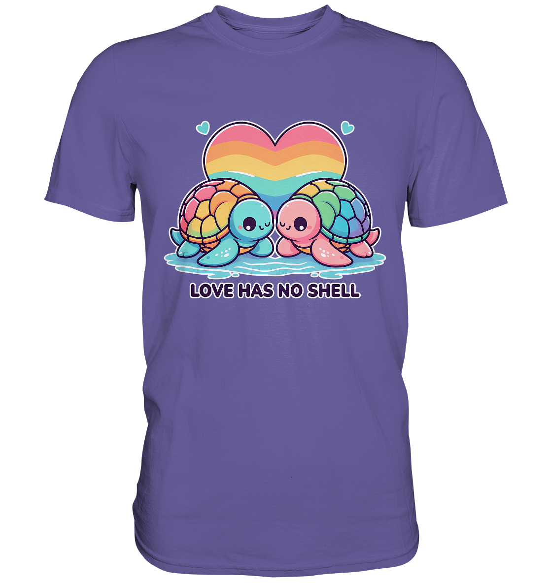 Love Has No Shell – Süße Regenbogen-Schildkröten - Premium Shirt