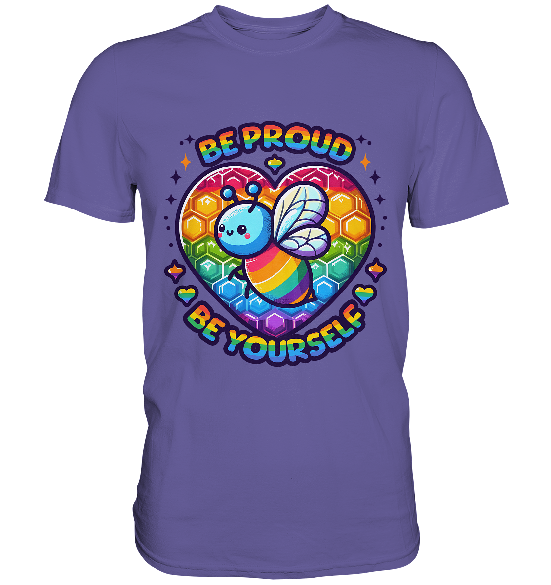 Be Proud, Be Yourself – Süße Regenbogen-Biene - Premium Shirt
