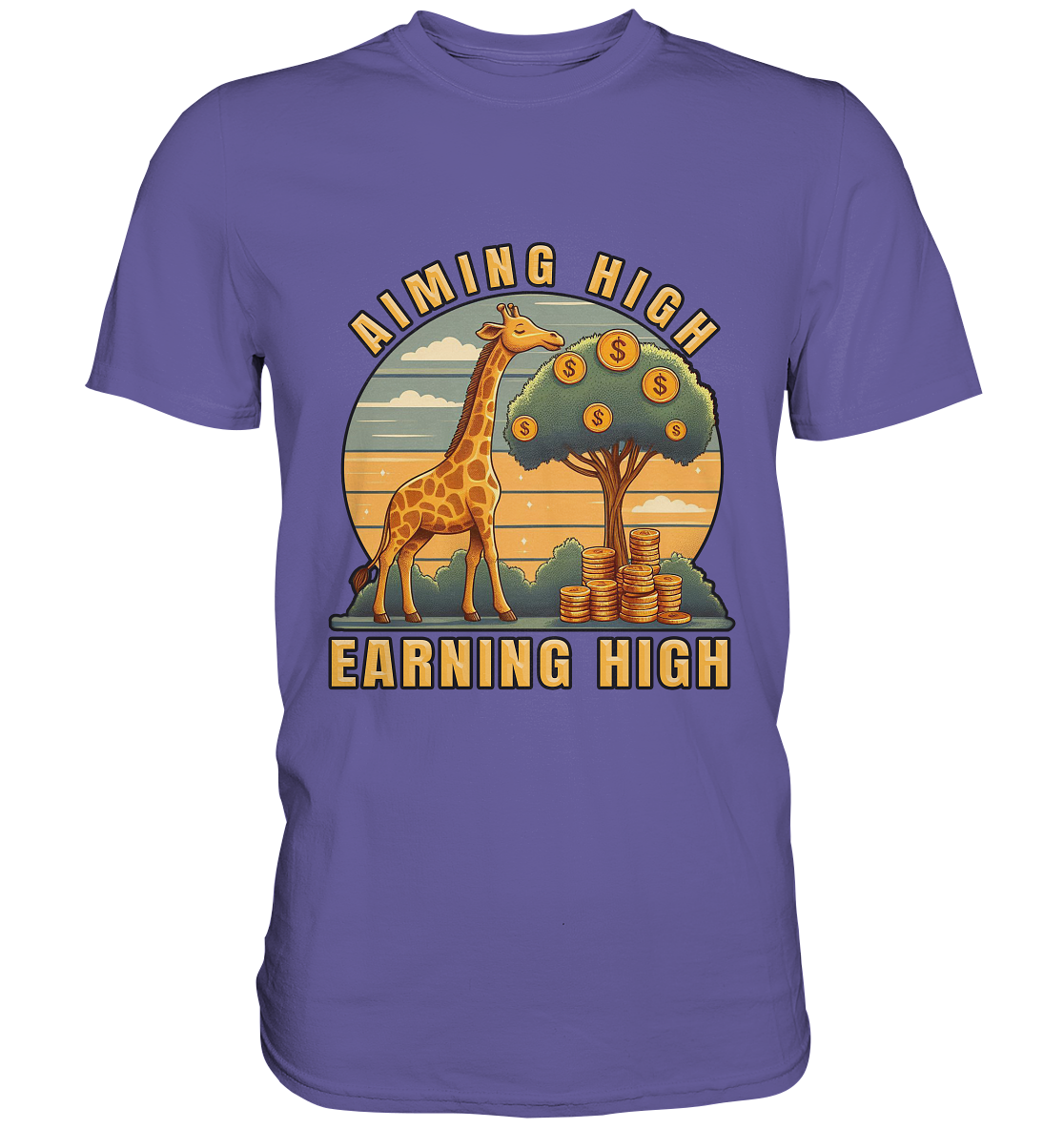 Aiming High Earning High – Giraffe und Geldbaum - Premium ShirtFaunaFeels OnlineshopAiming High Earning High – Giraffe und Geldbaum - Premium Shirt