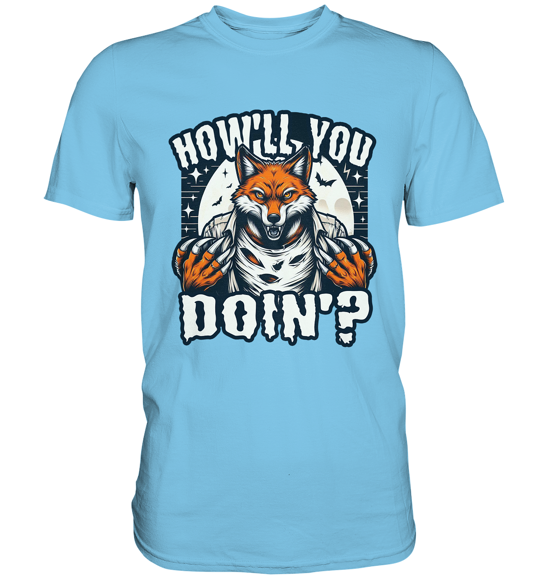 Howl You Doin' – Der wilde Fuchs im Mondlicht! - Premium ShirtFaunaFeels OnlineshopHowl