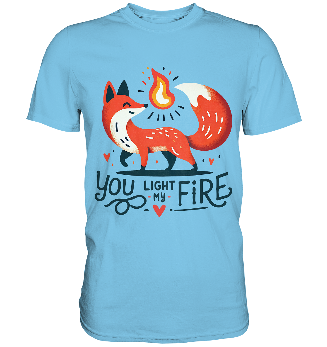 You Light My Fire - Niedlicher Fuchs mit Flamme Valentinsdesign - PremFaunaFeels OnlineshopFire - Niedlicher Fuchs mit Flamme Valentinsdesign - Premium Shirt