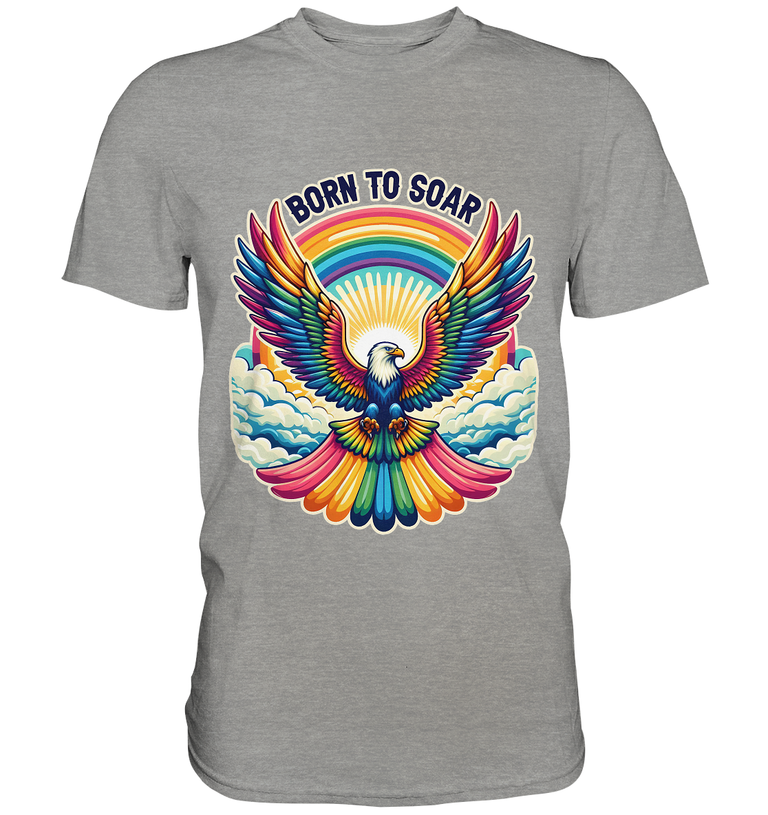 Born to Soar – Farbenprächtiger Adler mit Regenbogenflügeln - Premium Shirt
