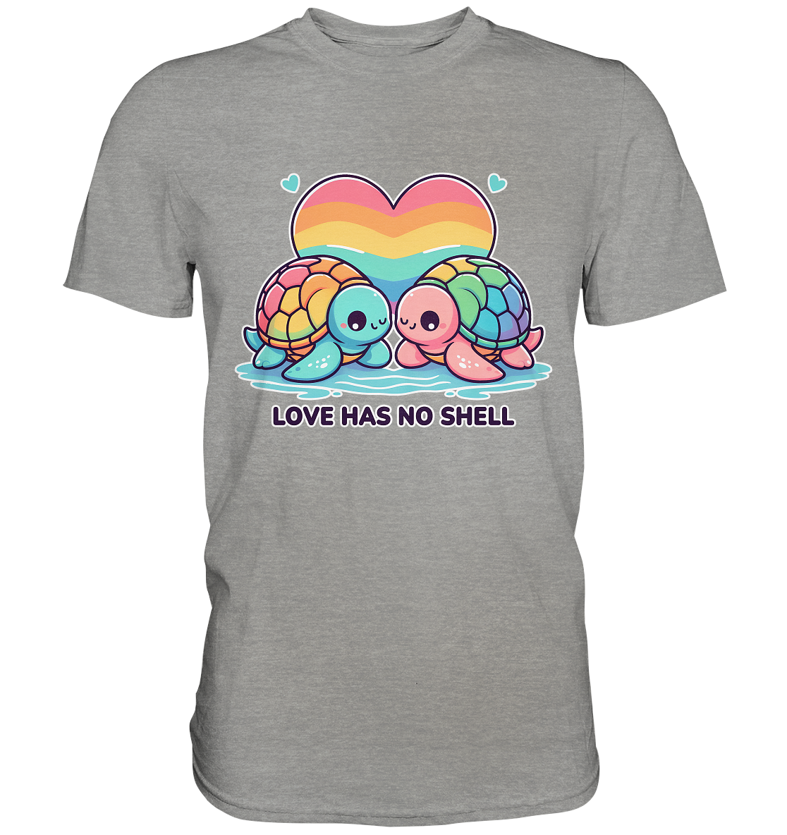 Love Has No Shell – Süße Regenbogen-Schildkröten - Premium Shirt