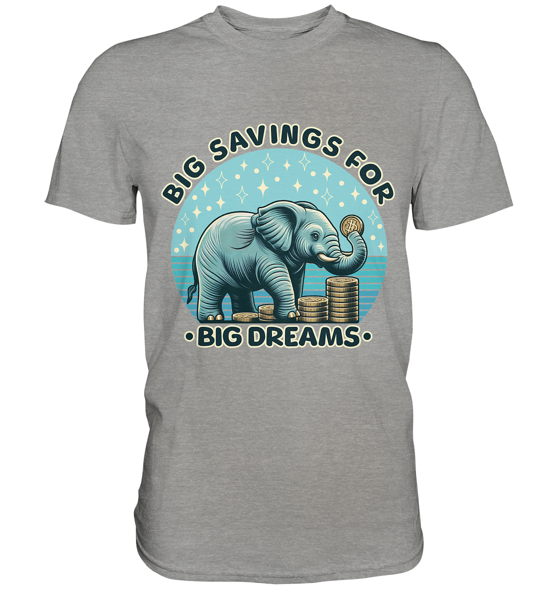 Big Savings for Big Dreams – Elefant mit Münzen - Premium ShirtFaunaFeels OnlineshopBig Dreams – Elefant mit