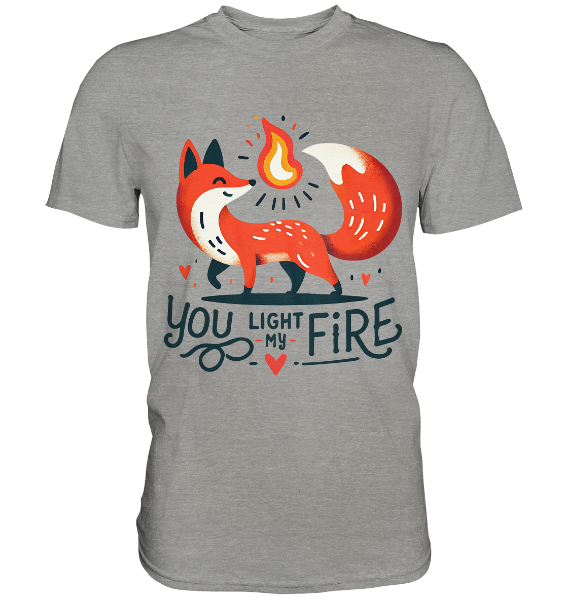 You Light My Fire - Niedlicher Fuchs mit Flamme Valentinsdesign - PremFaunaFeels OnlineshopFire - Niedlicher Fuchs mit Flamme Valentinsdesign - Premium Shirt