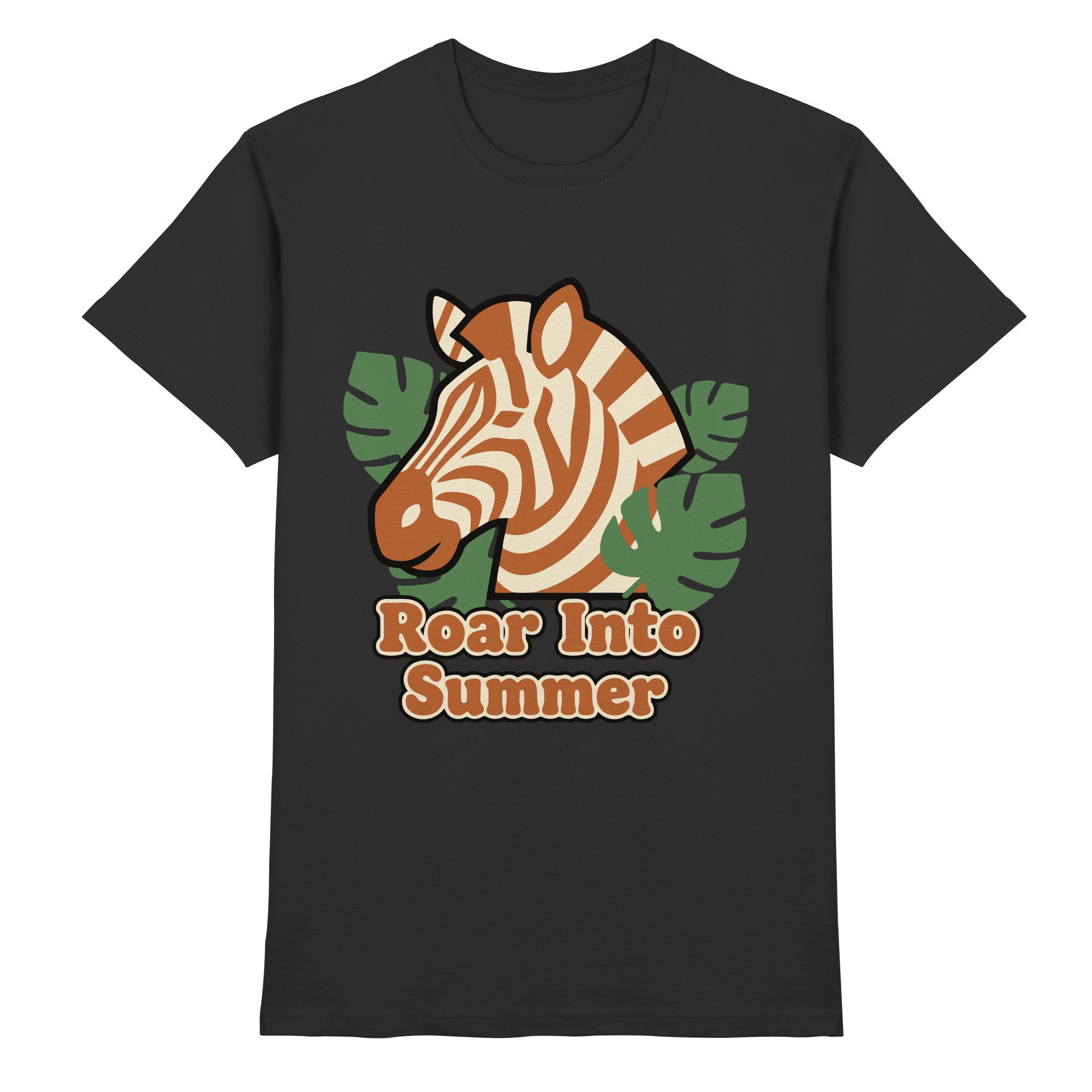 Roar Into Summer Zebra – Tropisches Streifentier - Premium Shirt