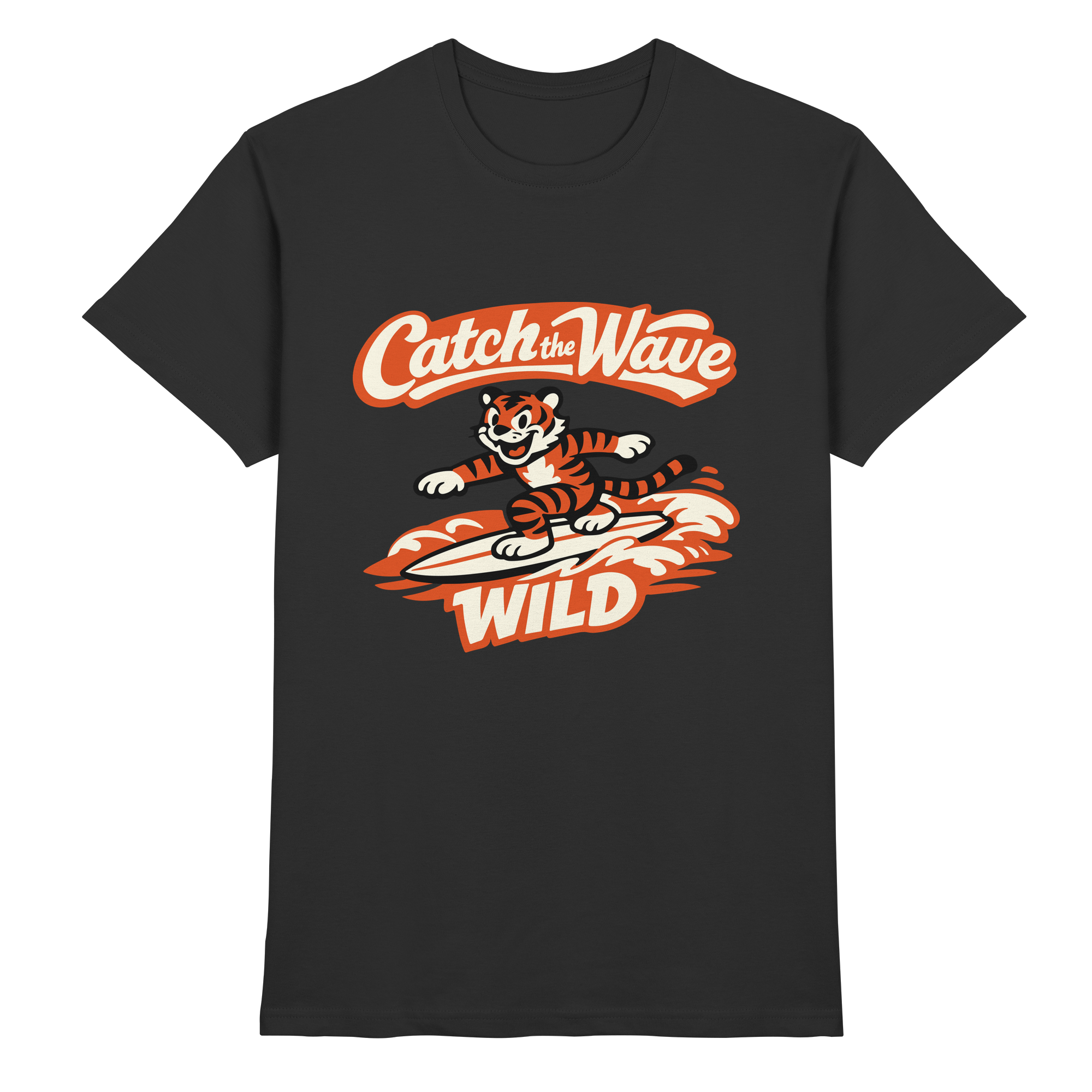 Catch the Wave Tiger – Vintage Surf Wildcat - Premium Shirt
