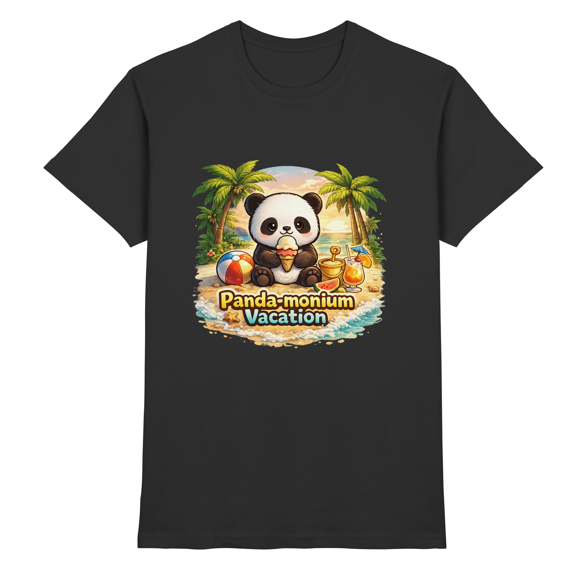 Panda-monium Vacation – Chilliger Strand Panda - Premium Shirt