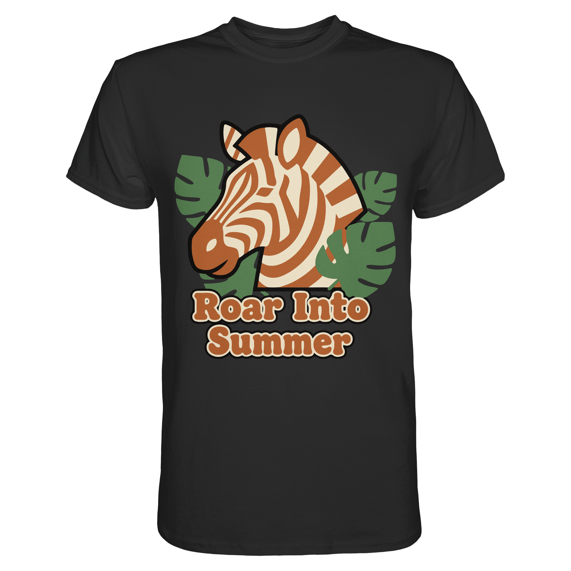Roar Into Summer Zebra – Tropisches Streifentier - Premium Shirt