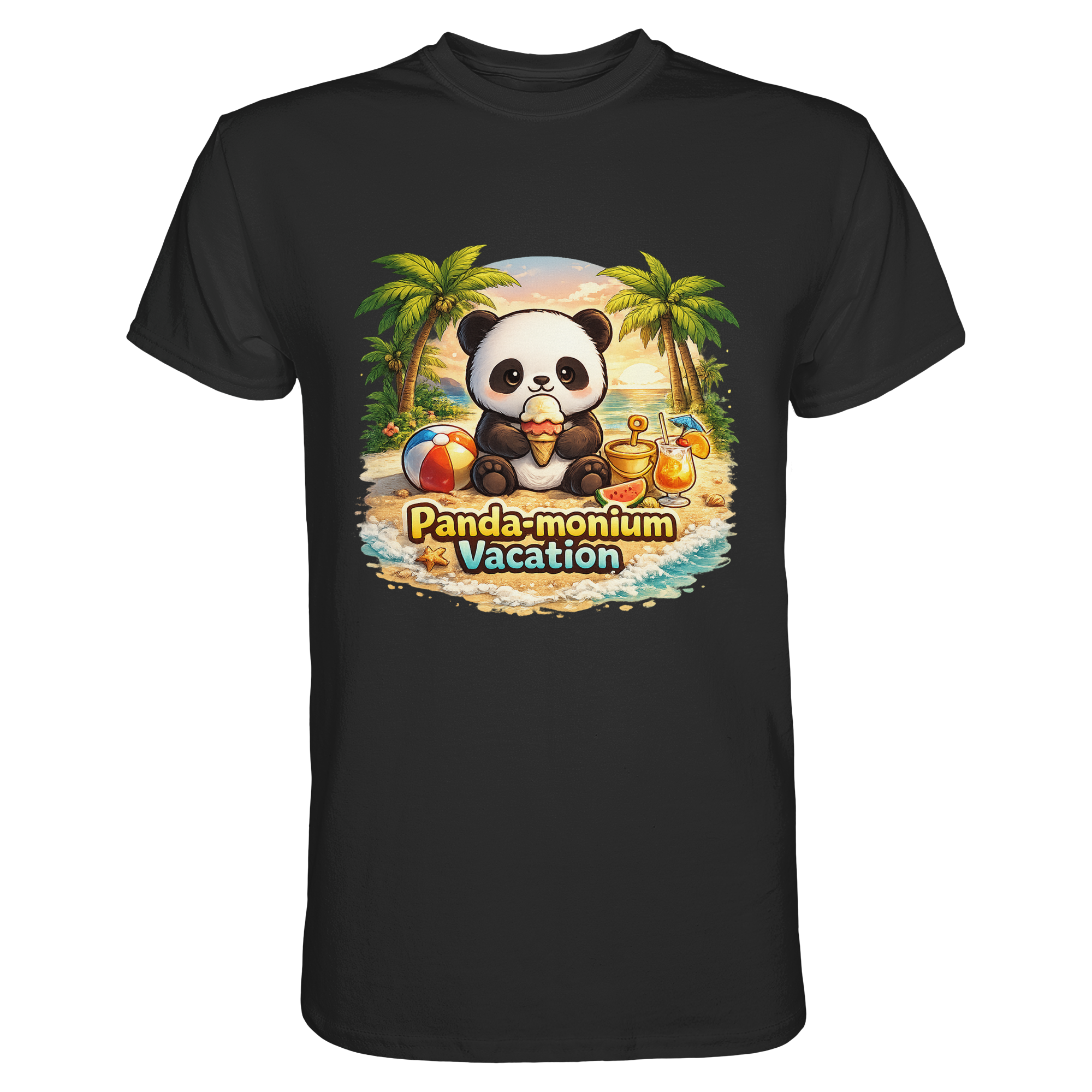Panda-monium Vacation – Chilliger Strand Panda - Premium Shirt