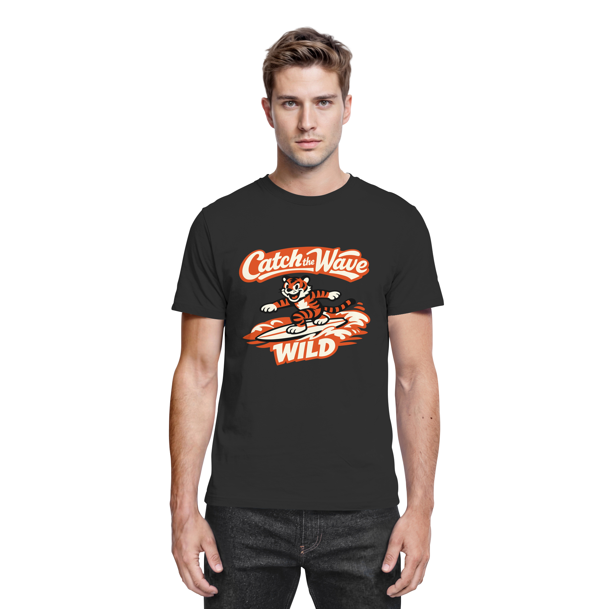 Catch the Wave Tiger – Vintage Surf Wildcat - Premium Shirt