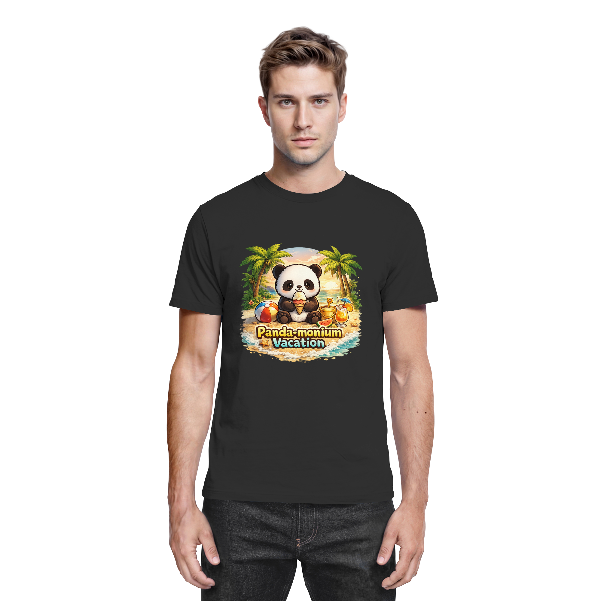 Panda-monium Vacation – Chilliger Strand Panda - Premium Shirt