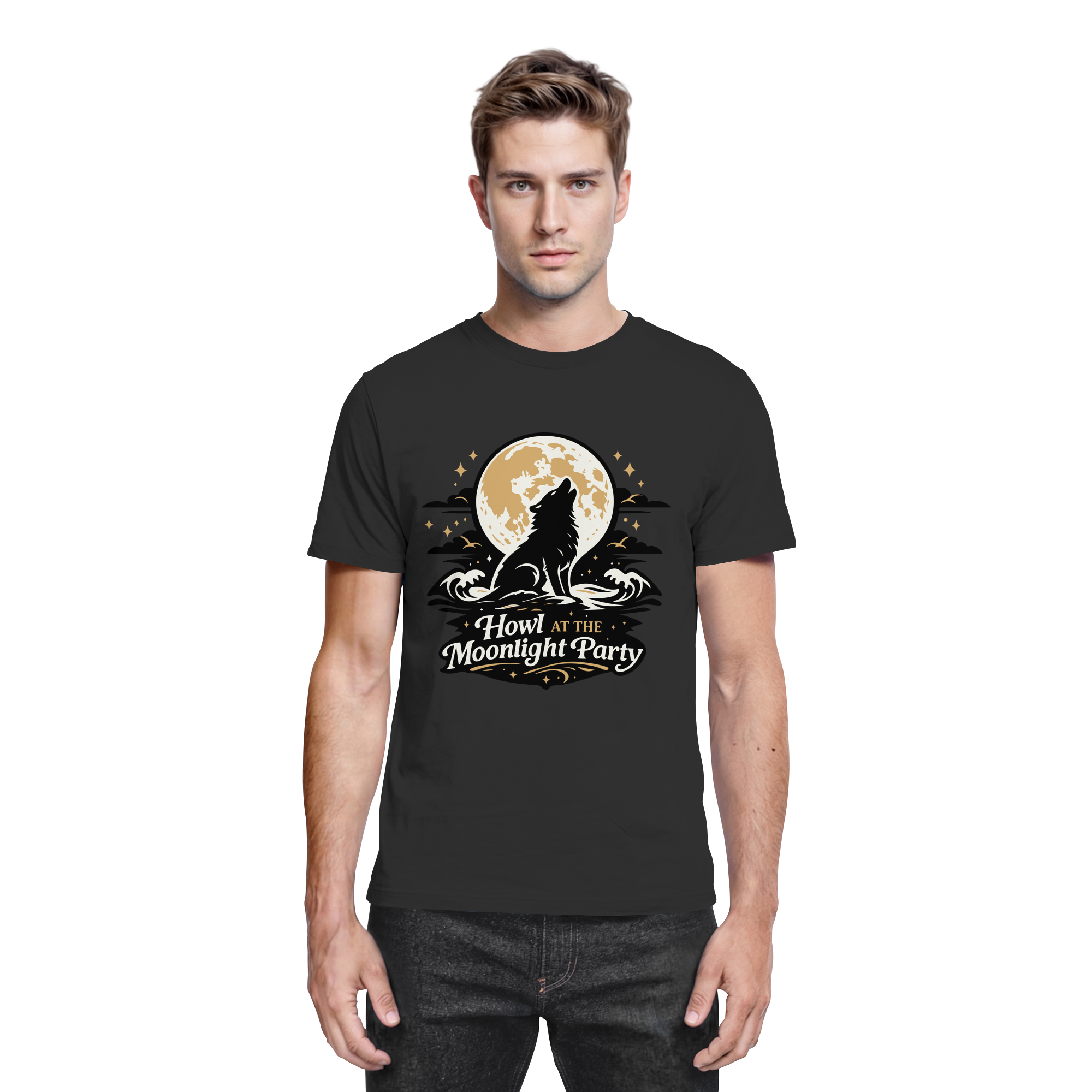 Howl at the Moonlight Party Wolf – Mondheuler Beach - Premium Shirt