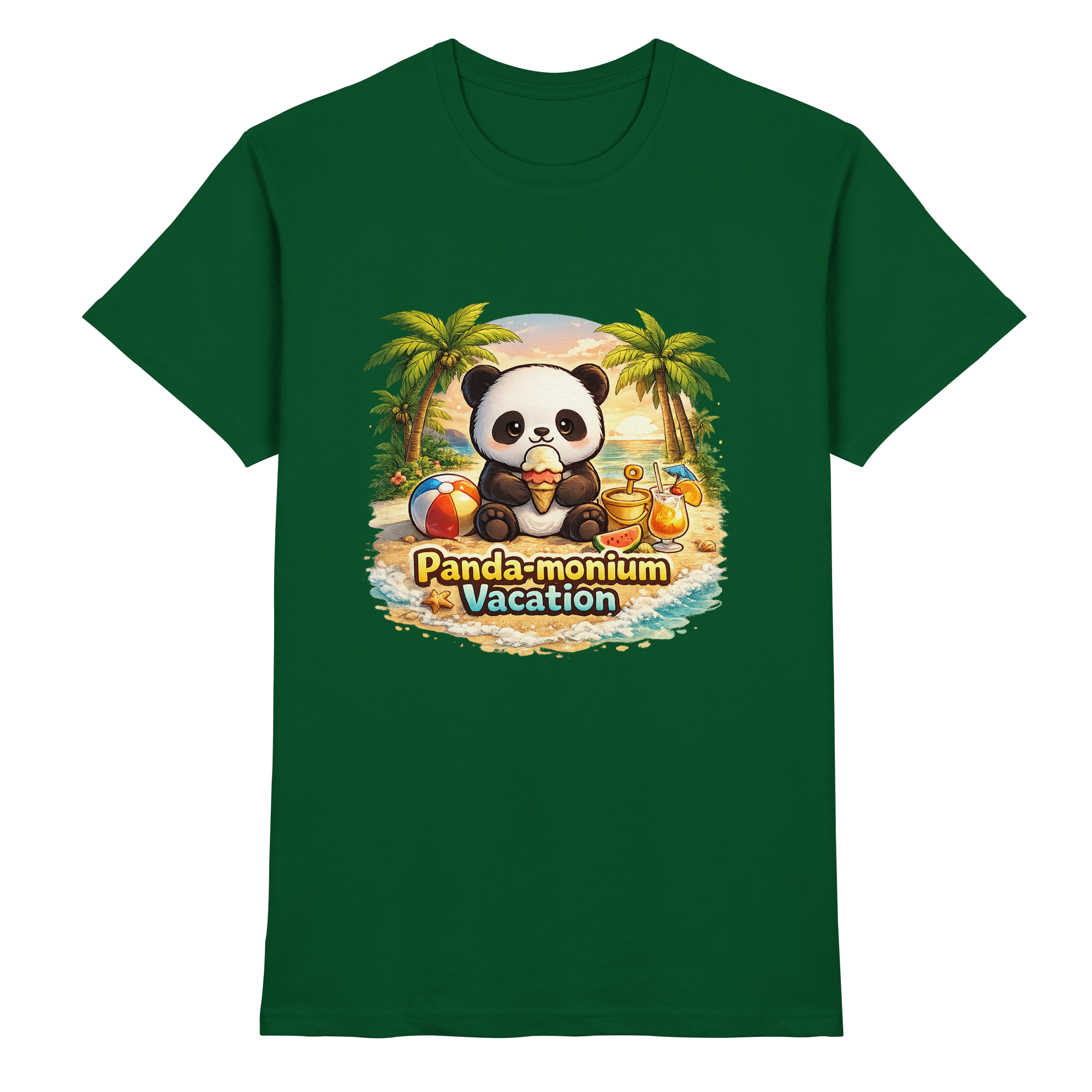 Panda-monium Vacation – Chilliger Strand Panda - Premium Shirt