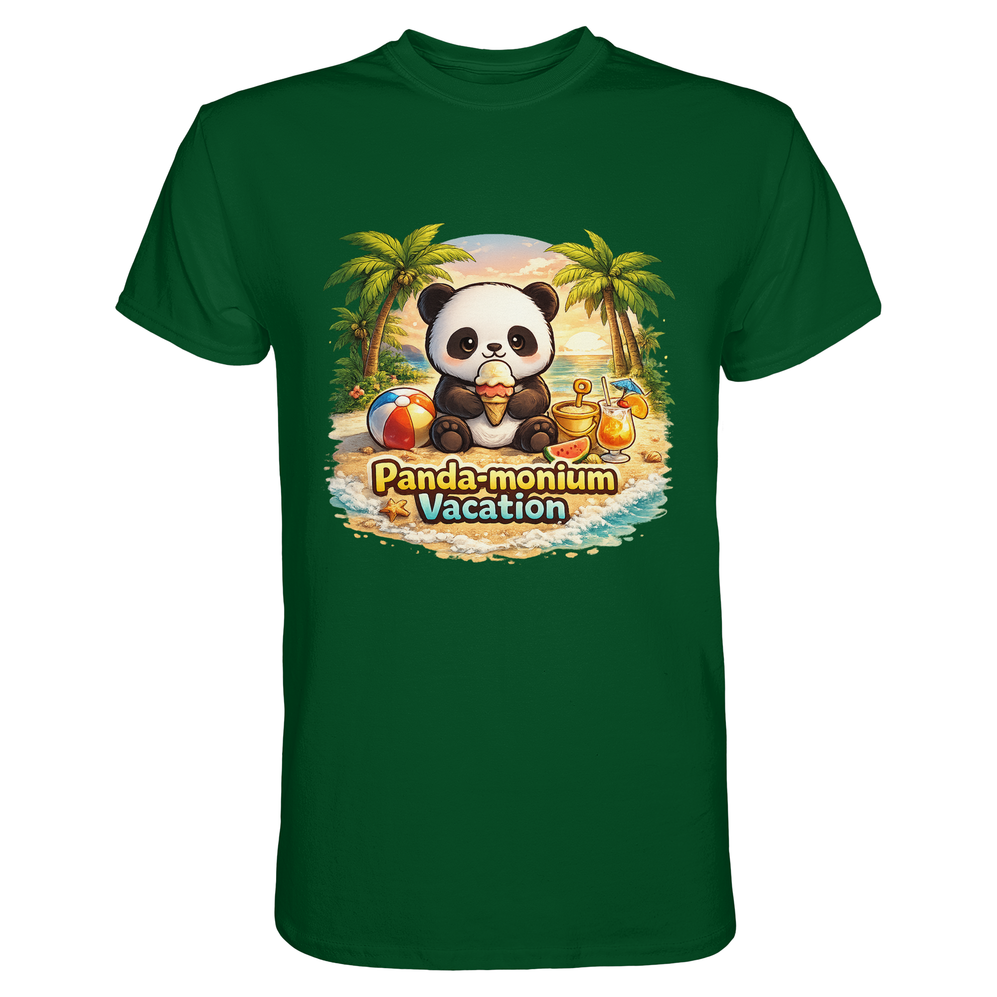 Panda-monium Vacation – Chilliger Strand Panda - Premium Shirt