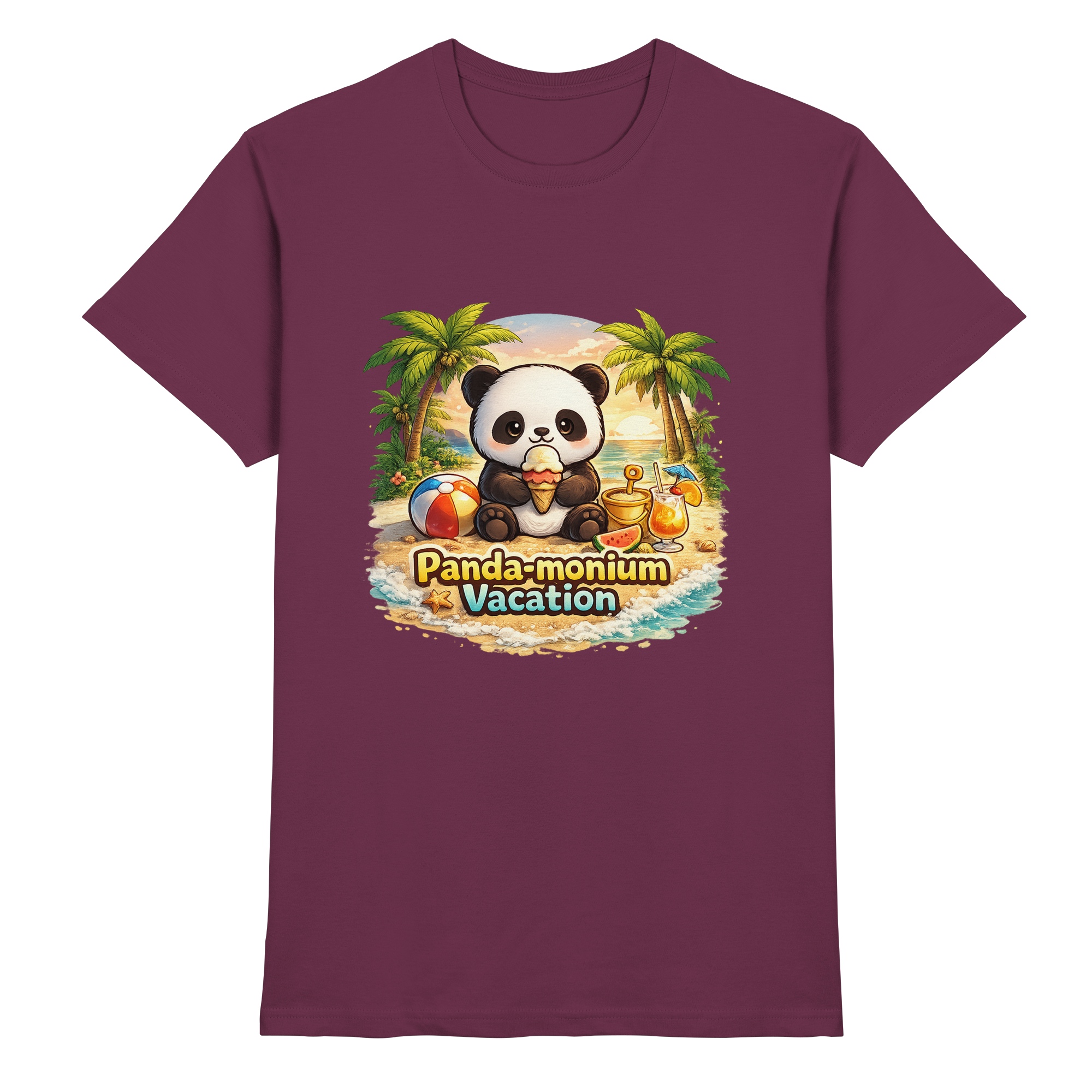 Panda-monium Vacation – Chilliger Strand Panda - Premium Shirt