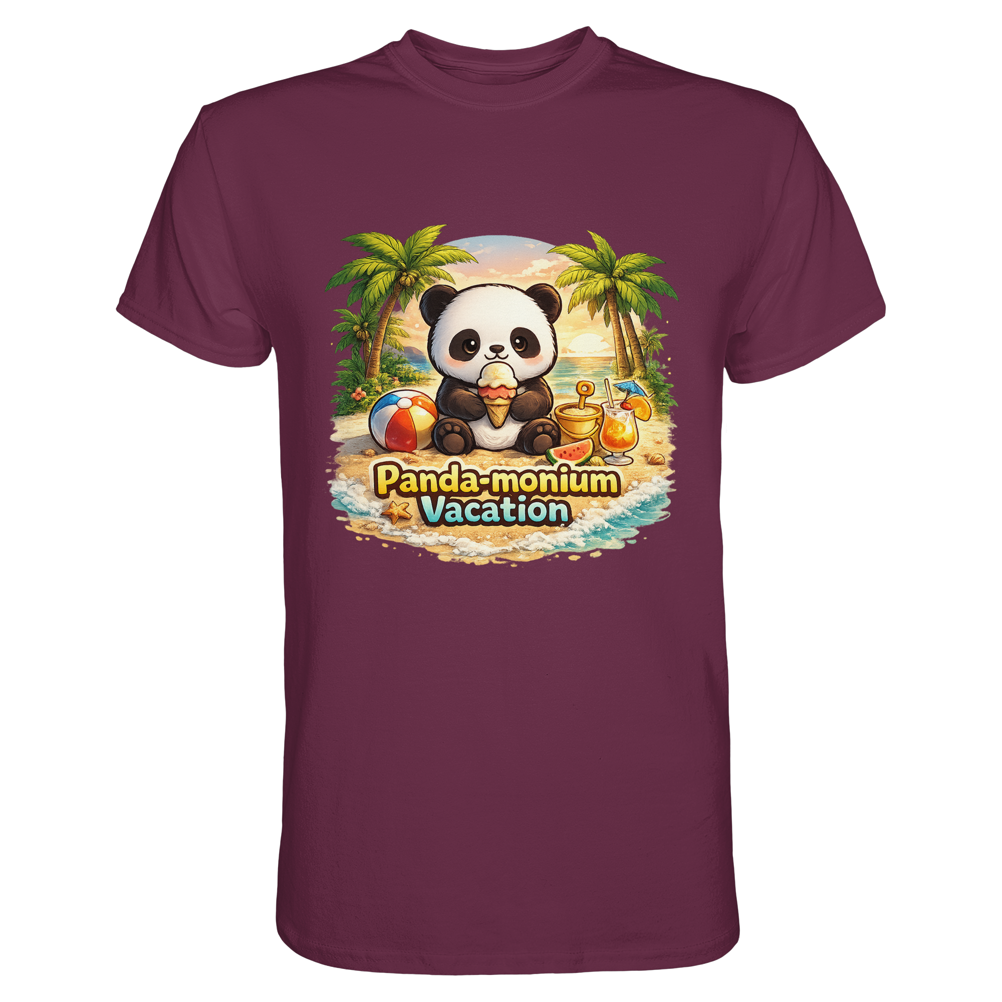 Panda-monium Vacation – Chilliger Strand Panda - Premium Shirt