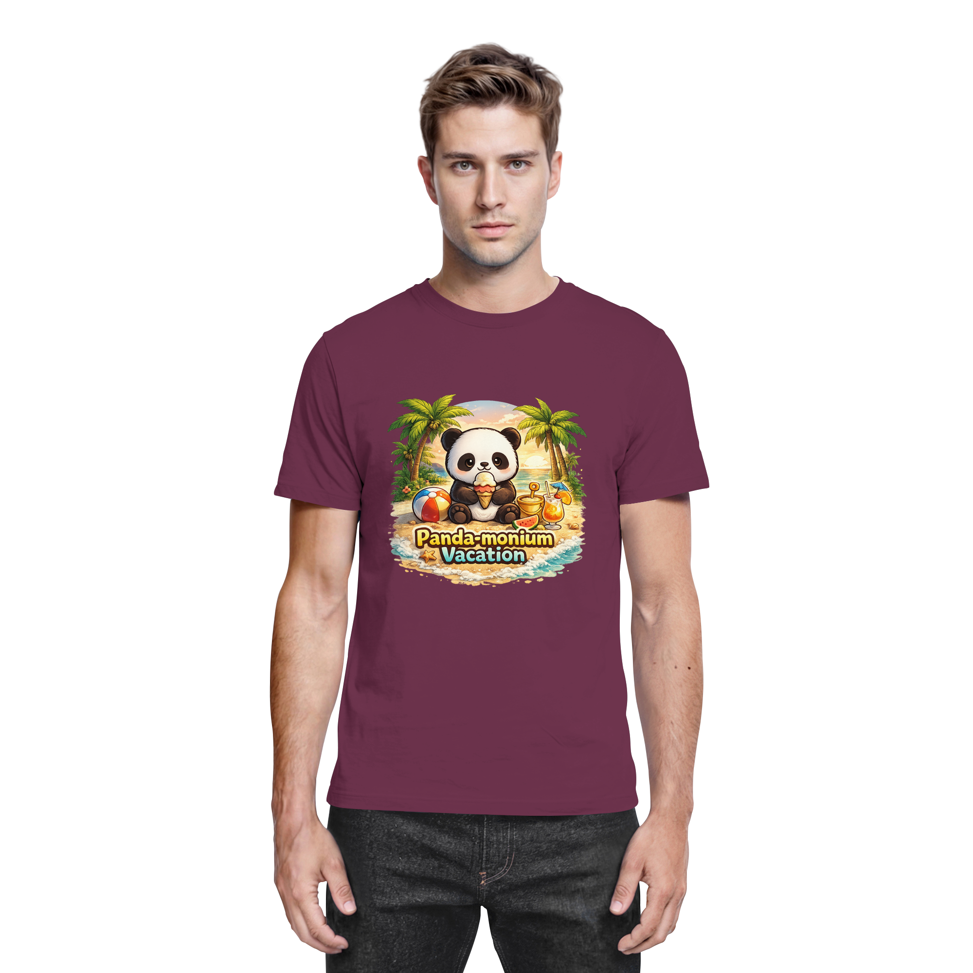 Panda-monium Vacation – Chilliger Strand Panda - Premium Shirt