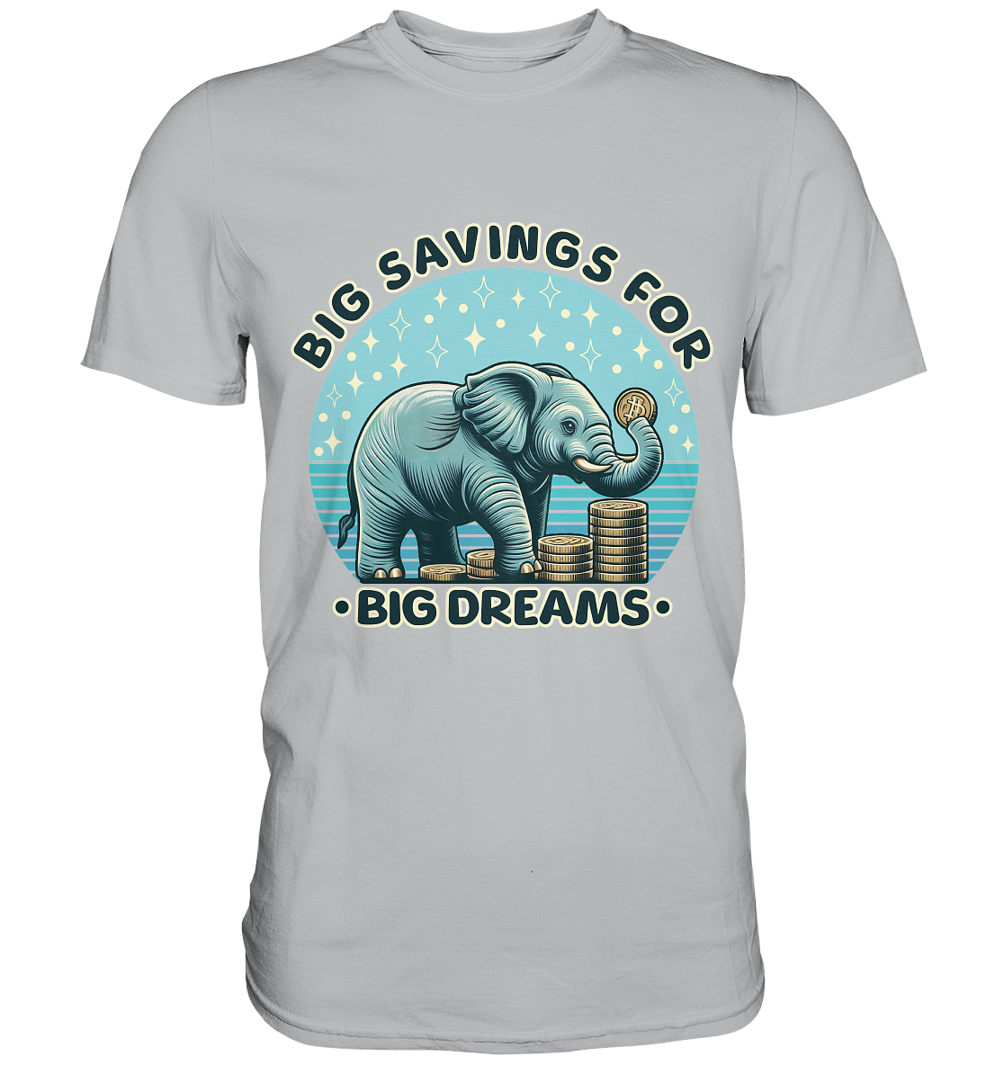 Big Savings for Big Dreams – Elefant mit Münzen - Premium ShirtFaunaFeels OnlineshopBig Dreams – Elefant mit