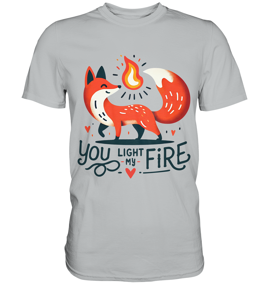 You Light My Fire - Niedlicher Fuchs mit Flamme Valentinsdesign - PremFaunaFeels OnlineshopFire - Niedlicher Fuchs mit Flamme Valentinsdesign - Premium Shirt