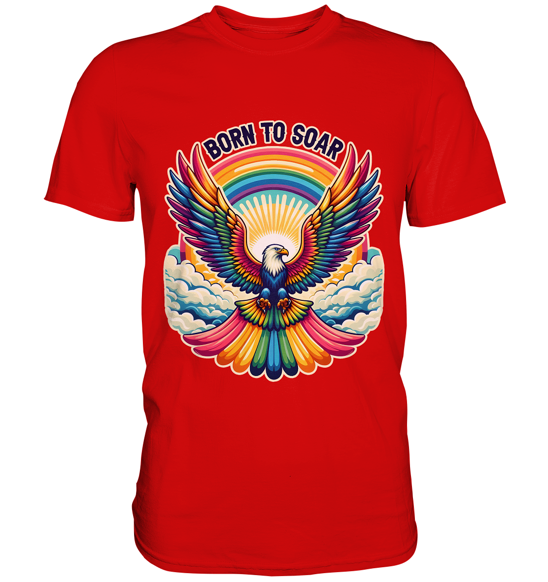 Born to Soar – Farbenprächtiger Adler mit Regenbogenflügeln - Premium Shirt