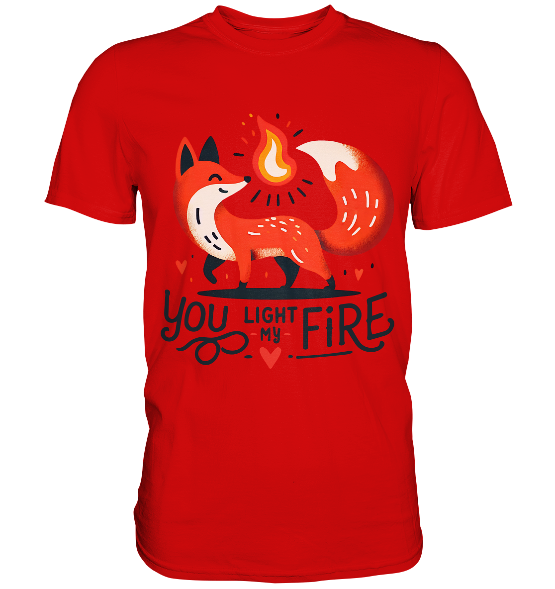You Light My Fire - Niedlicher Fuchs mit Flamme Valentinsdesign - PremFaunaFeels OnlineshopFire - Niedlicher Fuchs mit Flamme Valentinsdesign - Premium Shirt