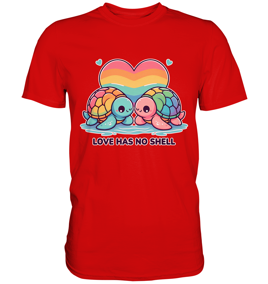 Love Has No Shell – Süße Regenbogen-Schildkröten - Premium Shirt