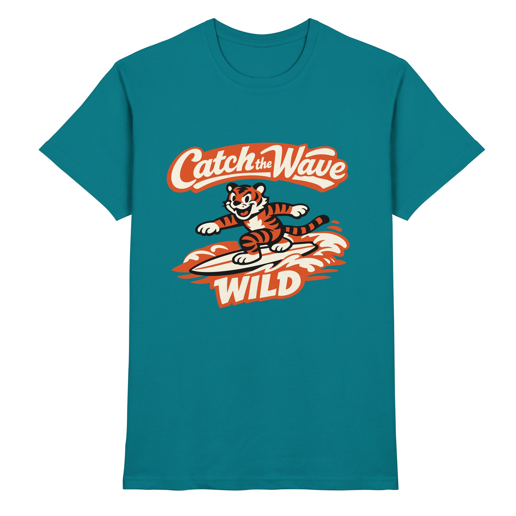 Catch the Wave Tiger – Vintage Surf Wildcat - Premium Shirt