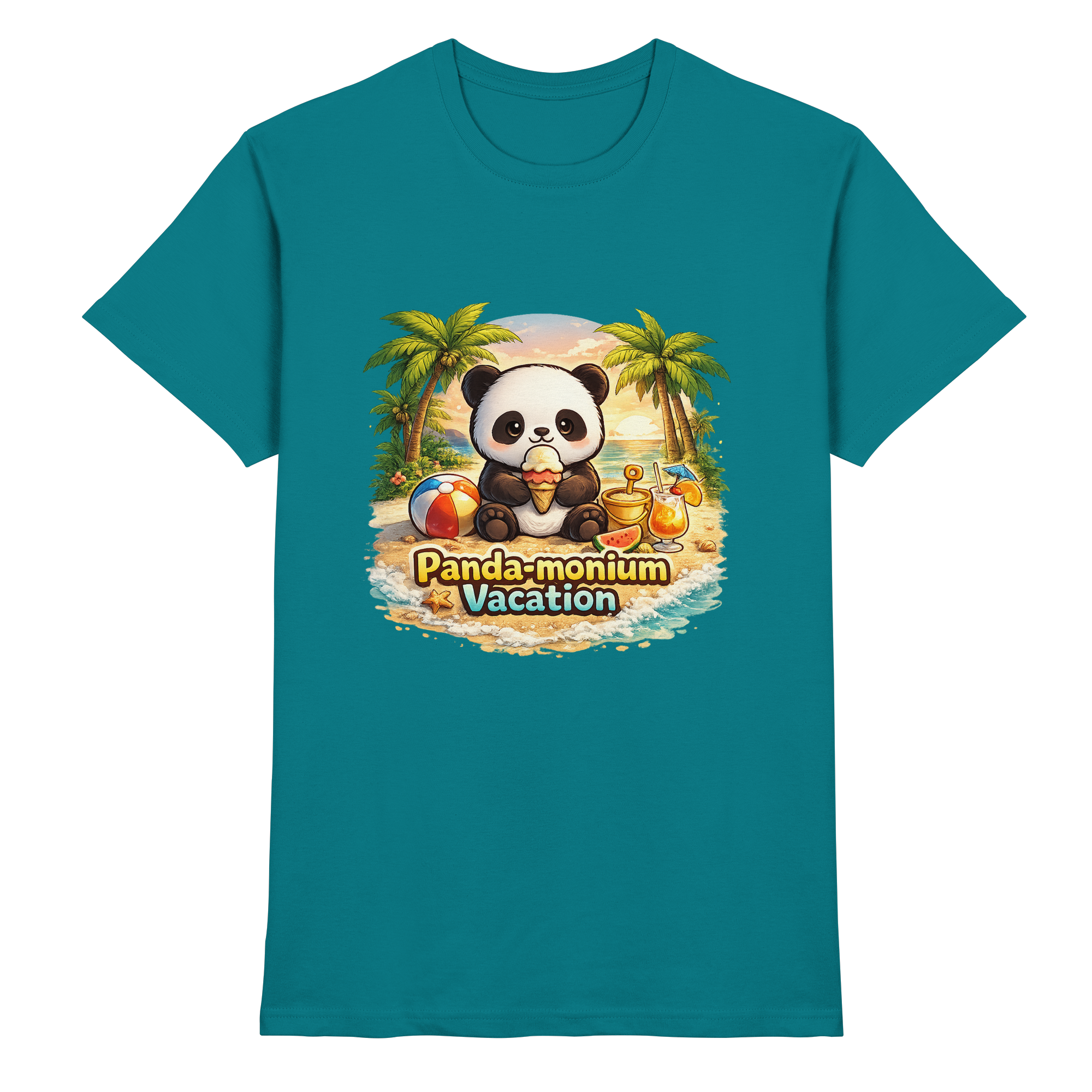 Panda-monium Vacation – Chilliger Strand Panda - Premium Shirt