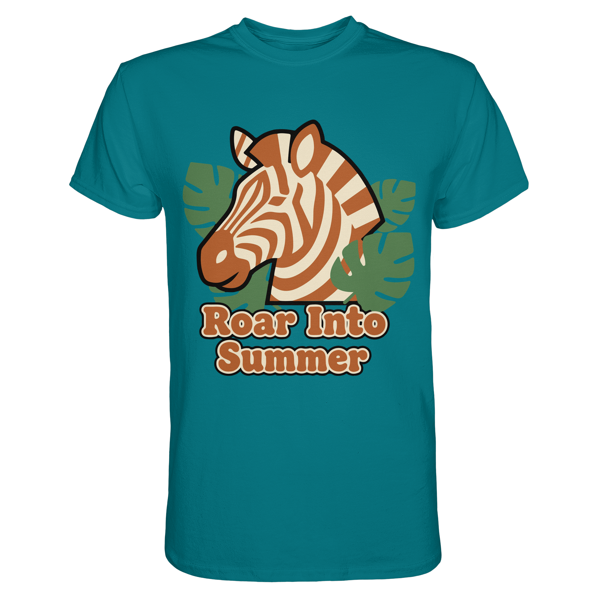 Roar Into Summer Zebra – Tropisches Streifentier - Premium Shirt