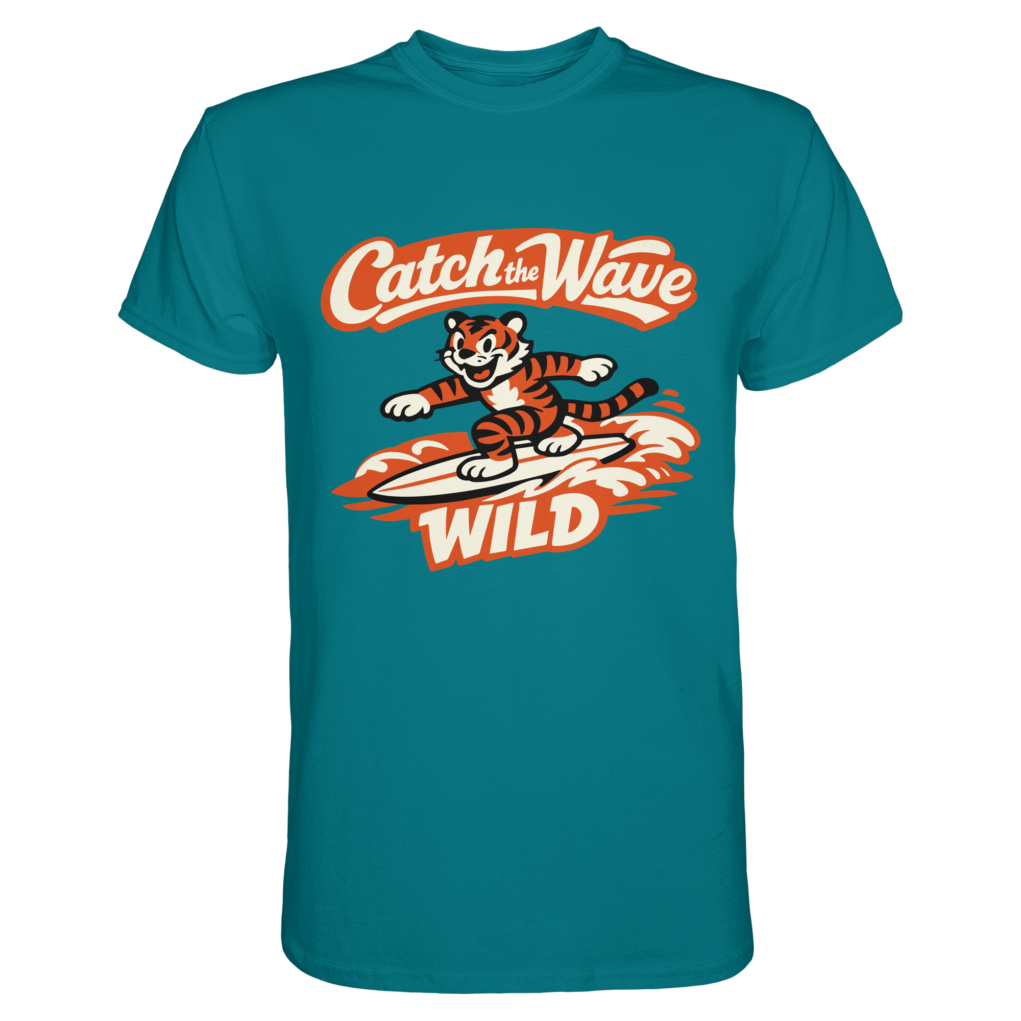 Catch the Wave Tiger – Vintage Surf Wildcat - Premium Shirt