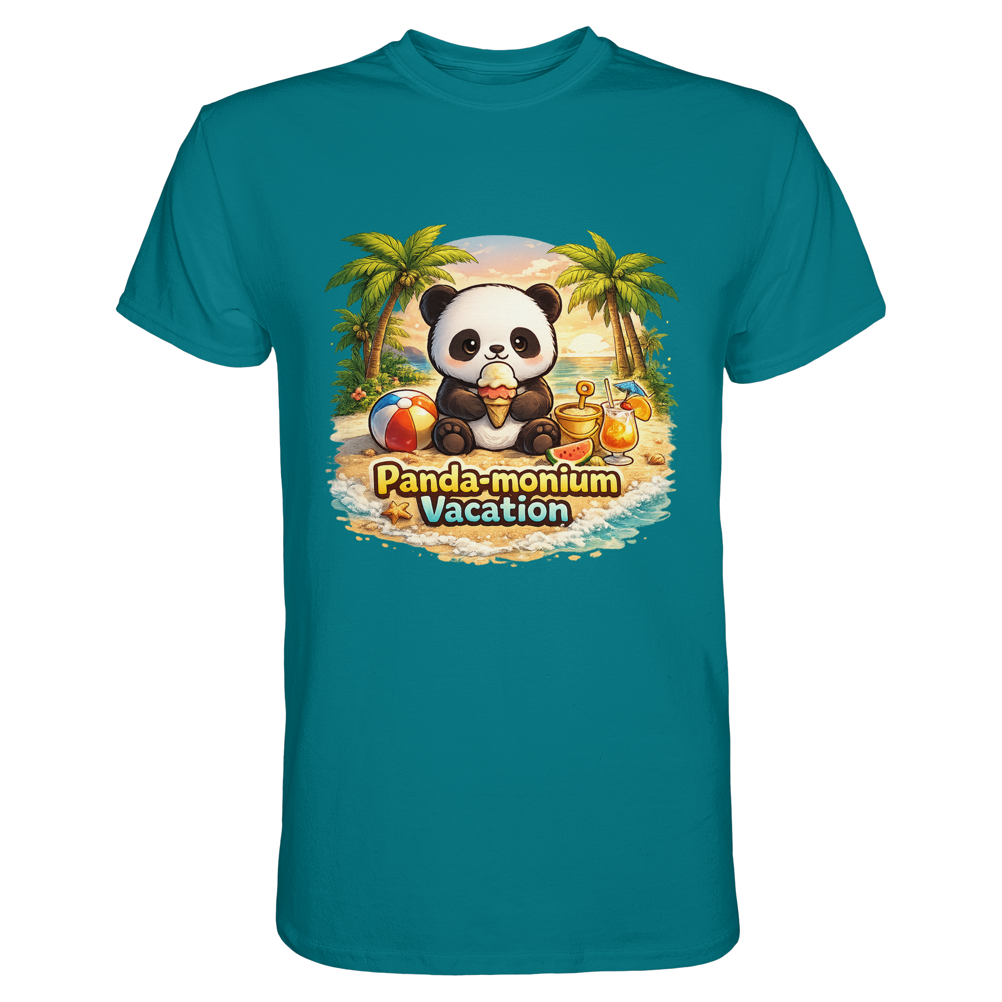 Panda-monium Vacation – Chilliger Strand Panda - Premium Shirt