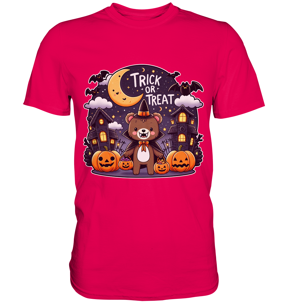 Trick or Treat – Der süßeste Bär auf Gruselmission! - Premium T-ShirtFaunaFeels OnlineshopTrick or