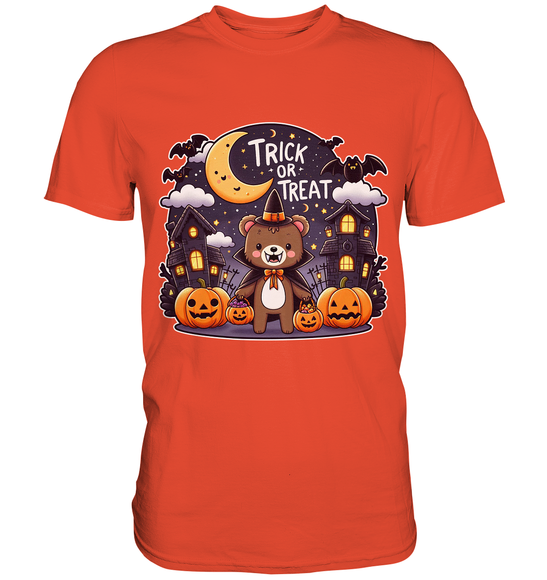 Trick or Treat – Der süßeste Bär auf Gruselmission! - Premium T-ShirtFaunaFeels OnlineshopTrick or