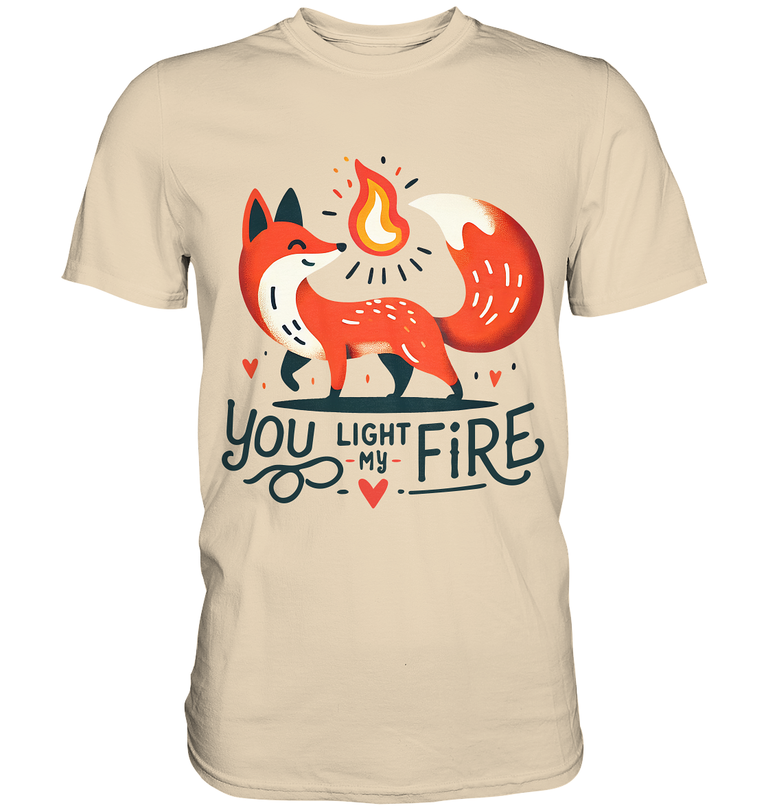 You Light My Fire - Niedlicher Fuchs mit Flamme Valentinsdesign - PremFaunaFeels OnlineshopFire - Niedlicher Fuchs mit Flamme Valentinsdesign - Premium Shirt