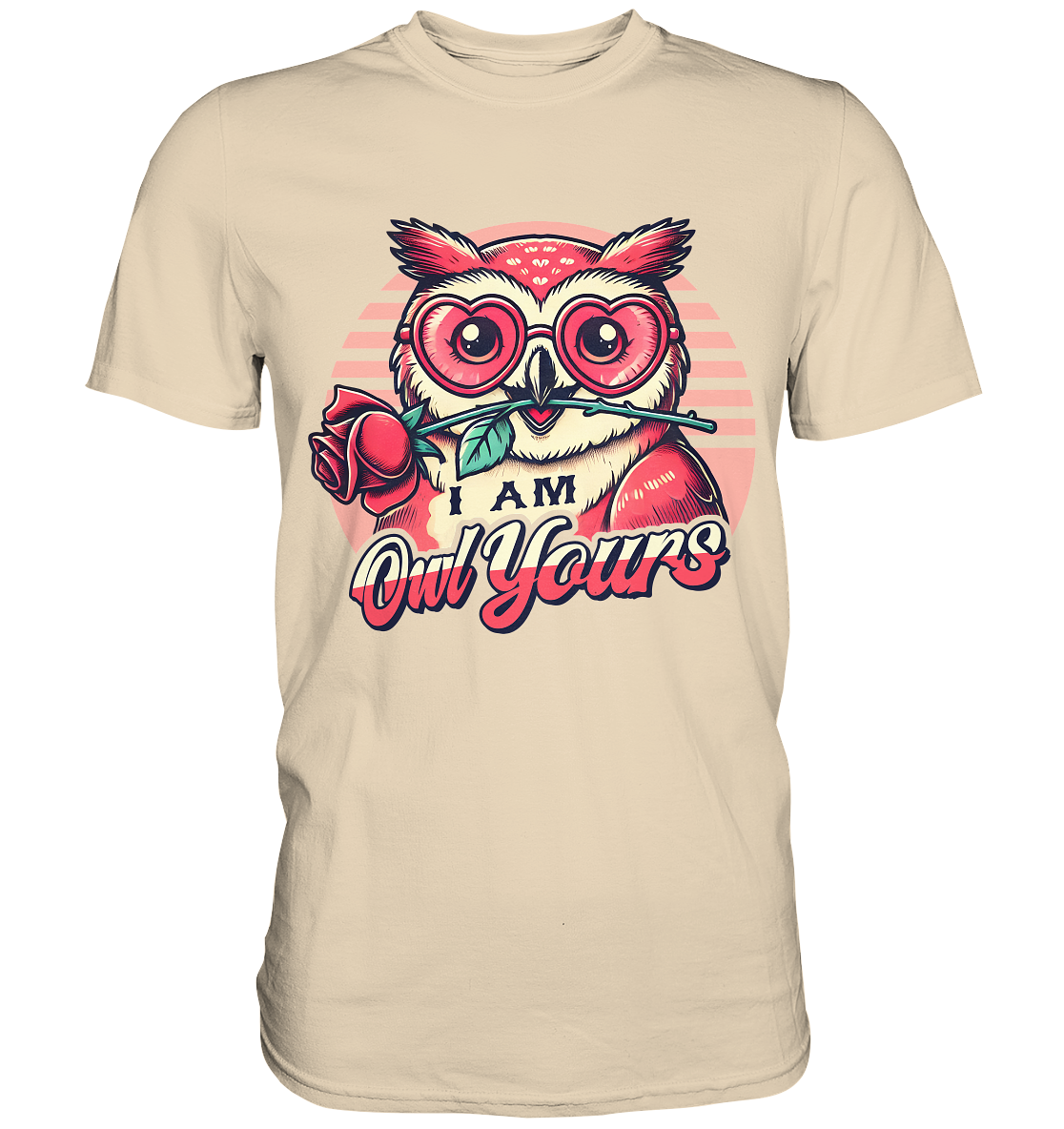 I Am Owl Yours - Verliebte Eule mit Herz-Sonnenbrille und Rose - PremiFaunaFeels OnlineshopOwl
