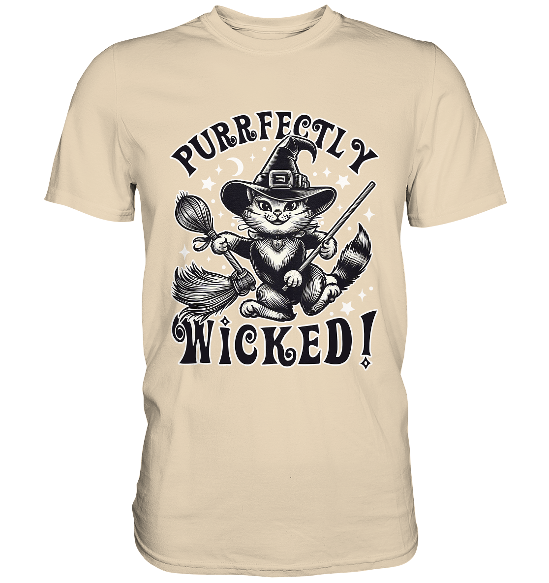Purrfectly Wicked – Magischer Katzenzauber mit Schalk - Premium ShirtFaunaFeels Onlineshoppurrfectly wicked – magischer katzenzauber mit schalk - premium shirt