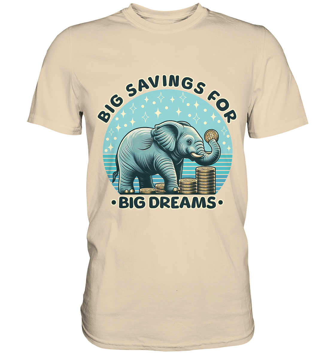 Big Savings for Big Dreams – Elefant mit Münzen - Premium ShirtFaunaFeels OnlineshopBig Dreams – Elefant mit