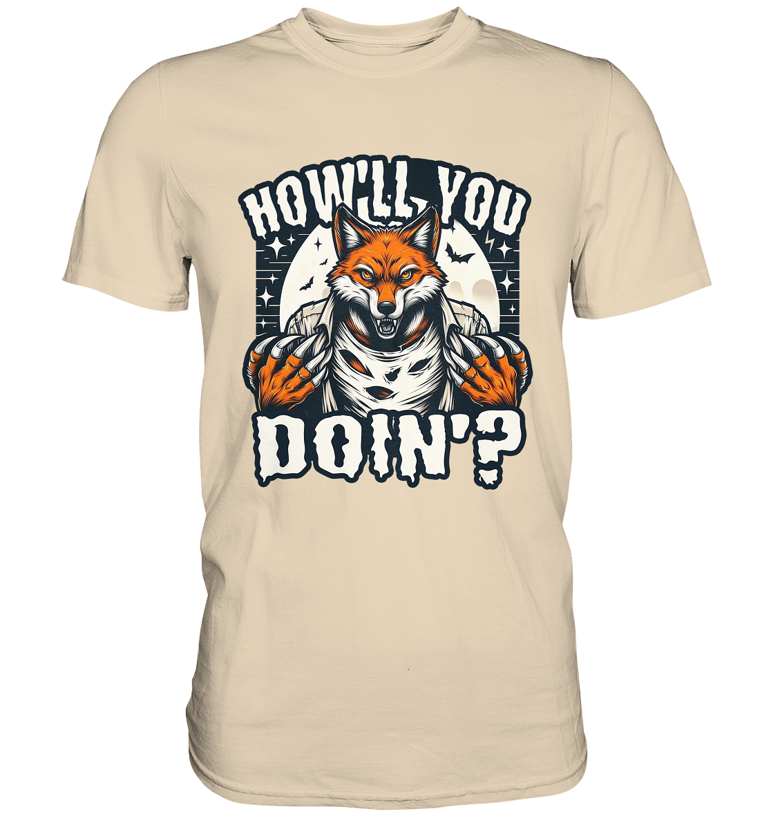 Howl You Doin' – Der wilde Fuchs im Mondlicht! - Premium ShirtFaunaFeels OnlineshopHowl