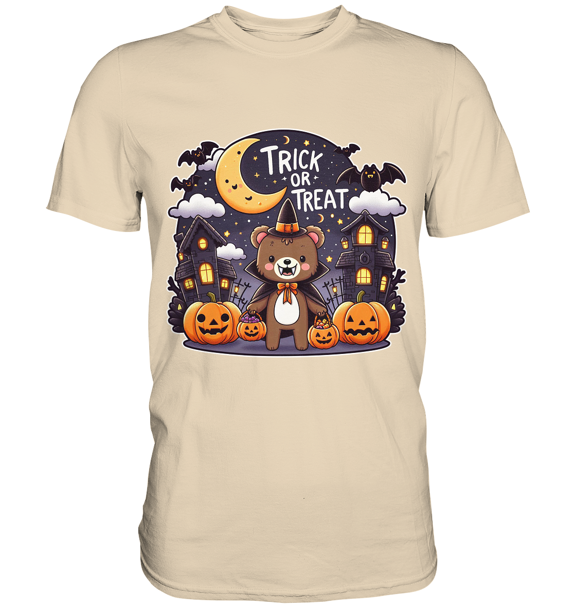 Trick or Treat – Der süßeste Bär auf Gruselmission! - Premium T-ShirtFaunaFeels OnlineshopTrick or
